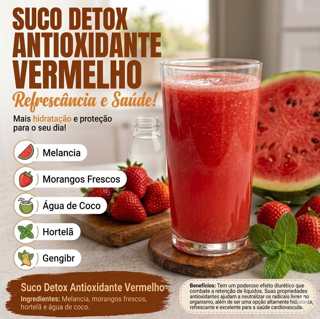 Suco Detox Antioxidante Vermelho